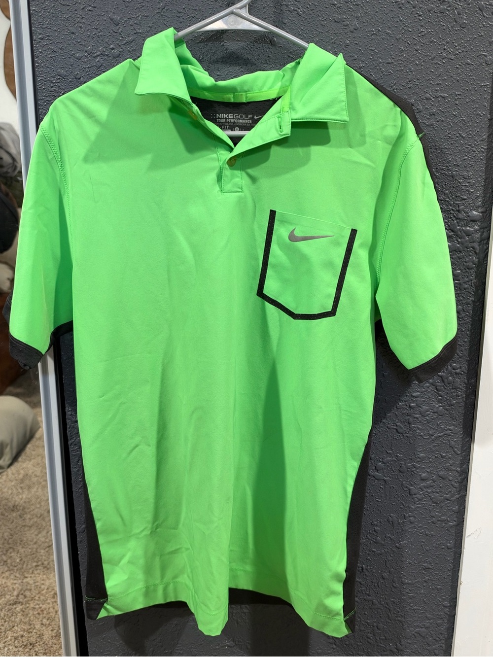 Nike Men’s Neon Green Golf Polo with Black Trim